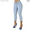Kvinnors jeans kalvlängd byxor casual klänning mager jeans kvinnor vintage kvinnokläder kvinnors sommarbockar gata bär blixtlås knappa yk2 q230901