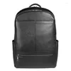 School Bags Sbirds 15.6" Laptop Backpack Genuine Leather Cowskin Computer Bag Of Men Male Working Packs Black Travel