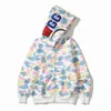 2023 Shark Hoodies Camo Shark Full Zip Heren Dames Ontwerpers Hoodie Mode Hoody Stylist Cartoon Haaien Afdrukken Hoodies Jas Man