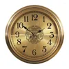 Zegary ścienne Złote okrągły zegar w stylu vintage mechanizm kuchenny wnętrze Niezwykłe cyfrowe ciche arte de pared home dekoracje YX50WC