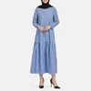 Ethnic Clothing Abaya Dubai Muslim Dresses Fashion Simple Plaids Long-Sleeve Eid Ramadan Kaftan Islam Kimono Women Maxi Robe Vestidos 2023