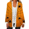 Kvinnors tröjor damer Solid Halloween tryckt Cardigan Jackor Duster för kvinnor Storlek 3x