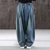 Damesjeans Oversize 110kg Vintage Baggy Jeans Casual Pantnes Holgados Mujer Elastische hoge taille Denim Wijde pijpen Broek Street chic Vaqueros Q230901