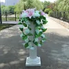 Fiori decorativi Fiore di giglio rosa di seta artificiale con colonna romana per centri commerciali Forniture per colonne di celebrazione aperte 4 set / lotto