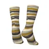Men's Socks Camouflage Colors Striped Pattern Horizontal Brown And Green Retro Harajuku Hip Hop Crew Crazy Sock
