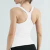 LU 2023 Sleeveless Ebb To Street Tank Tops Yoga Women Vest with Padded Bra Workout Fitness Athletic LL Sport T-shirt