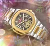 Popular para hombre Relojes mecánicos automáticos Espejo de zafiro Moda Cuadrado Hueco Esqueleto Dialc Reloj Banda de acero inoxidable Reloj de cuerda automática orologio di lusso Regalos