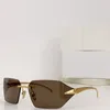 Ny modedesign Square Wraparound Active Solglasögon A55 Rimless Frame Metal Temples Enkel och populär stil utomhus UV400 -skyddsglasögon