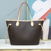 Bolso de mano de diseñador de calidad 5A Bolsos clásicos Conjunto de 2 piezas Bolso de compras grande Letra de flor Mujer Lona Cuero real Lujo Hombro Crossbody Monedero compuesto Monedero