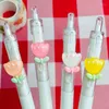 1st Söt mini Flower Gel Pennor Black Ink Neutral Kawaii Korean Stationery Kids Gifts Writing Tools School Office Supplies