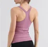 LU 2023 Senza maniche Ebb To Street Canotte Yoga Donna Vest con reggiseno imbottito Allenamento Fitness Atletica LL T-shirt sportiva