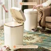 Waste Bins 1015L Light Luxury Bathroom Trash Can Large Capacity with Lid Treadle Kitchen Bedroom Sundry Bucket Toilet Paper Towel Basket 230901