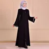 Vêtements ethniques Ramadan Abaya Femmes Satin Hijab Robe Mode Turquie Lâche Zipper Kaftan Marocain Musulman Islam Maxi Robe Casual Dames