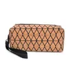 Totes KANDRA Cork Diamond Geometry Makeup Bag Women's Zipper Deformation Makeup Bag Storage Travel Wallet Direct Shippingstylishhandbagsstore