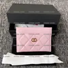 lusso rosa Designer portamonete in vera pelle portafoglio caviale specchio qualità Porta carte da donna con patta porta carte argento oro porta carte con porta carte porta carte