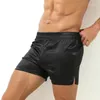 Pijamas masculinos sexy slp bottoms pijamas shorts macios de seda boxers casa roupa interior homens lounge calcinha única slpwear