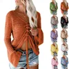 Women's Sweters Women Summer Hollow Out Knitted Pullover Tops Dripstring V-dół z długim rękawem Skoczki Ladies Beach Covers Up