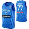 Printed Basketball Slovenia 30 ZORAN DRAGIC Jersey 10 Mike TOBEY 6 Aleksej NIKOLIC 7 Klemen PREPELIC Luka Doncic 77 32 BINE PREPELIC 27 ZIGA DIMEC 2023 World Cup