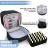 Totes New 30 mesh nail organizer black/pink double layer handbag with handle PU nylon makeup bag cosmetics organizer handbagstylishhandbagsstore