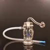 Vente en gros 4X crâne narguilé verre brûleur à mazout Bong plates-formes pétrolières conduites d'eau Bongs petite conduite d'eau Dab Rig cendrier tuyau de fumée avec tuyau et tuyau de brûleur à mazout en verre mâle