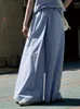 Calças femininas Lanmrem perna larga para mulheres alta cintura elástica coreano retro calças moda feminina roupas 2023 outono 2ya1381