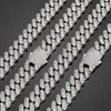 China Jewelry Factory Punk Style 16mm White Gold Plated AAAAA Buguette CZ Diamond Iced Out Cuban Link Chain Necklace For Men