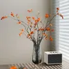 Flores Decorativas Planta Artificial para Todo Clima Centro De Mesa De Hojas De Imitación De Otoño Hojas De Otoño para Decoración De Oficina De Boda En Casa Bajo Mantenimiento