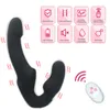 Vibrators 10 Speeds Strapless Strapon Dildo Vibrator Female Double Vibrating G Spot Adult Sex Toys For Women Couple Anal Prostate Massager 230901