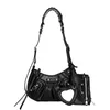 Women's New Trend Rivet Locomotive Three in One Oil Wax Cowhide Elephant Half Moon Bag Handheld Cheap Outlet 50% Off
