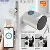 Serrature per porte Cilindro per serratura intelligente Tuya Bluetooth Europa Impronta digitale biometrica Carta RFID Chiave APP Fai da te Dimensione nucleo regolabile Serrature elettroniche HKD230902