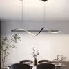 Kroonluchters Minimalistische kunst Moderne led-kroonluchterverlichting voor keukeneiland Eettafel Kantoorbararmaturen Aluminium hanglamp