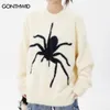 Men's Sweaters Harajuku Fluffy Mohair Sweater Y2K Streetwear Hip Hop Retro Knitted Spider Jumpers Harajuku Fashion Punk Fuzzy Pullover Knitwear 230901