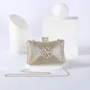 Evening Bag's Clutch Bag Party Purse Luxury Wedding for Bridal Exquisite Crystal Ladies Handbag Apricot Silver Wallet 230901