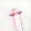 Kawaii söt flamingo penna markör gummi neutrala gel pennor för flickor studentskolekontor leveranser stationär papeleria sl1113