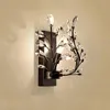 Applique murale Style américain noir rétro Villa El hall couloir décoration applique lumière européenne or K9 cristal chambre plante Led