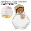 Учебные посуды наборы 2pcs Kitchen Honey Storage Clear Glass Bottles Can Can Jars Jam Container