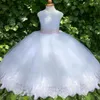 Flickaklänningar Flower Girls Party Communion Lace Poad Puffy Ball Gown Prom Pageant for Fantastic Children's Gift Baptism