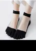 Women Socks Ultra Thin Five Finger 5 Split Toe Crystal Silk Transparent Anti Summer Ankle