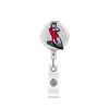 File per biglietti da visita Cartone animato Simpatico porta badge retrattile Bobina Infermiera Id Live Love Play Football Portachiavi Clip a coccodrillo con 385° Rot Otzsu