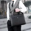 Bortkroppar Mänens portföljpåsar Business Leather Bag axel Messenger Work Handväska 14 tum Laptop Multifunktionell dragkedja 230901