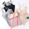 Camisoles & Tanks M-3XL Women Padded Soft Casual Bra Tank Top Spaghetti Cami Vest Female Camisole With Built In For