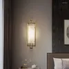 Wall Lamps Chinese Style Lamp Living Room Background All Copper Marble El Club Hall Corridor Aisle Bedroom Bedside