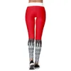 Aktive Hose für Damen, Weihnachten, individueller Schneemann, Party-Leggings, dünn, für Yoga, Laufen, Pilates, Fitnessstudio, lässig, modisch, Sport