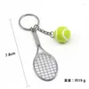 Porte-clés mignon Sport Tennis porte-clés pendentifs porte-clés porte-clés anneau Finder Holer bijoux accessoires cadeaux pour adolescent ventilateur