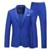 Herrenanzüge 6XL Anzug Hollow Slim Fashion Large Size Blazer Dreiteiliges Set Marineblau