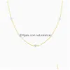 Collane con ciondolo Fine Sier Gioielli Minimo Delicato Cz Turco Malocchio Fascino Dainty Choker Clavicola Adorabile Donna Ragazza Catena Collo Dh2Db