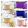 20*26 inch Silk Satin Pillow Case 21 Colors Cooling Envelope Pillowcase Ice Silk Skin-friendly Pillowslip Solid Color Pillow Cover Bedding Supplies Q552
