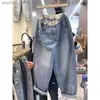 Jeans da donna 2022 Nuovo arrivo Autunno Inverno Donna Cotone Denim Pantaloni alla caviglia Elastico in vita Pantaloni Harem larghi casual Jeans casual P292 Q230901