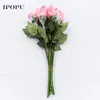 Decorative Flowers 10pcs/lot Artificial Rose Bride Bouquet Home Garden Decor Wedding Decoration Party Wreaths Supplies