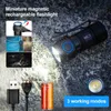 Antorchas Trustfire MC1 Linterna LED magnética Recargable 2A Luz de bolsillo Imán Mini EDC Lámpara de trabajo Llavero con batería IMR16340 HKD230902